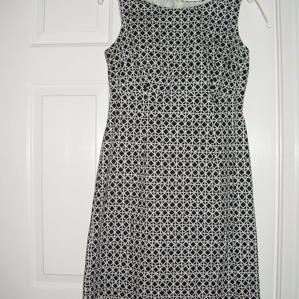 Talbots Black and White Dress - Cane Design - Size 8